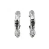 Nasi Silver Women's Bamboo Day/ Night Hoops - Silver In Metallic