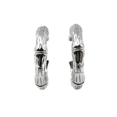 Nasi Silver Women's Bamboo Day/ Night Hoops - Silver In Metallic