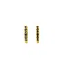 Nasi Silver Women's Black Adaya Huggie Hoops- Onyx, Gold In Black