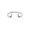 Nasi Silver Women's Black Adjustable Fishtail Ring- Onyx, Silver In Metallic