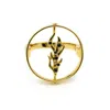 Nasi Silver Women's Black Coral Spinner Ring- Onyx, Gold In Gold
