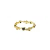 Nasi Silver Women's Black Eternity Neshama Fish Band- Onyx- Gold In Gold