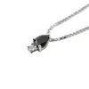 Nasi Silver Women's Black Pear Atarah Necklace- Onyx & White Topaz - Silver In Black