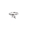 Nasi Silver Women's Black Wobbling Shroom Dangling Ring- Onyx, Silver