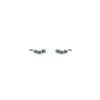 Nasi Silver Women's Blue / Gold Fishtail Studs- Blue Topaz, Silver In Silver