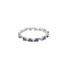 Nasi Silver Women's Blue / White Nobody's Perfect Eternity Ring- Blue Spinel & White Topaz, Silver In Metallic
