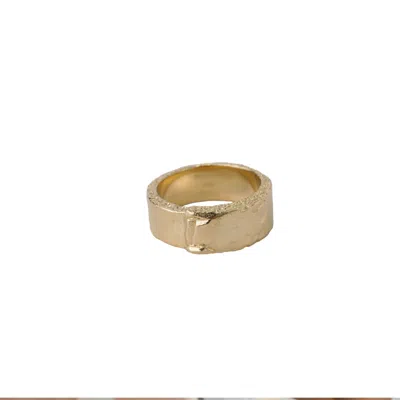 Nasi Silver Women's Chunky Concrete Ring, Gold