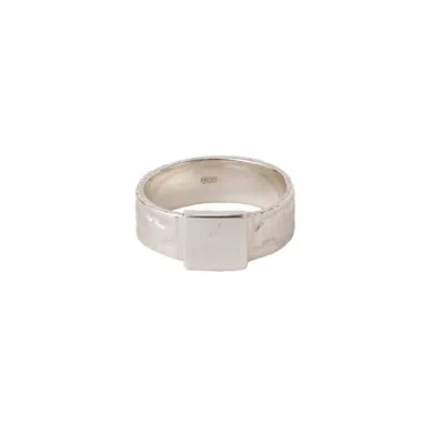Nasi Silver Women's Chunky Roccia I.d. Ring, Silver In Gold