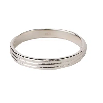 Nasi Silver Women's Coil Band Ring- Silver
