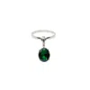 Nasi Silver Women's Crystalis Dancer Ring- Green Spinel, Silver In Gold