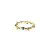 Nasi Silver Women's Eternity Band Neshama Fish Ring- Blue Topaz, Gold In Gold