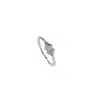 Nasi Silver Women's Fin Baguette Ring- Pink Spinel, Silver In Silver