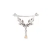 Nasi Silver Women's Fish Two Wishes Wishbone Ring- Opal, Silver In Metallic