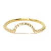 Nasi Silver Women's Gold / White Ora Half Eternity Ring- White Topaz, Gold In Multi