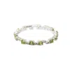Nasi Silver Women's Green / White Nobody's Perfect Eternity Ring- Peridot & White Topaz, Silver In Green