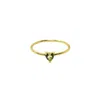 Nasi Silver Women's Green Yours Heart Ring- Peridot, Gold In Gold