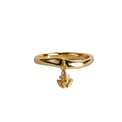 Nasi Silver Women's Leaping Frog Dangling Ring- Gold