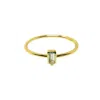 Nasi Silver Women's Level Baguette Ring- Blue Topaz- Gold In Gold