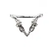 Nasi Silver Women's Lilypad Ring- White Topaz- Silver In Metallic
