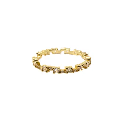 Nasi Silver Women's Nobody's Perfect Eternity Ring- White Topaz, Gold
