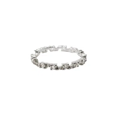 Nasi Silver Women's Nobody's Perfect Eternity Ring- White Topaz, Silver