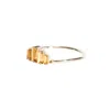 Nasi Silver Women's Orange / Silver Baguette Aaliyah Ring- Citrine, Silver In Multi