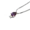 Nasi Silver Women's Pear Atarah Necklace- Amethyst & White Topaz - Silver In Metallic