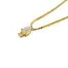 Nasi Silver Women's Pear Atarah Necklace- Opal & White Topaz - Gold In Gold