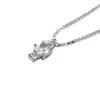 Nasi Silver Women's Pear Atarah Necklace- White Topaz- Silver In Metallic