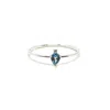 Nasi Silver Women's Pear Atarah Ring- Blue Topaz & White Topaz- Silver In Blue