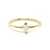 Nasi Silver Women's Pear Atarah Ring- Opal & White Topaz, Gold In Gold