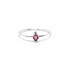 Nasi Silver Women's Pear Atarah Ring- Pink Tourmaline & White Topaz, Silver In Metallic