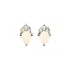 Nasi Silver Women's Pear Atarah Studs- Opal & White Topaz, Silver In Gold