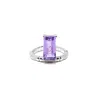 Nasi Silver Women's Purple Floating Bamboo Gemstone Ring- Amethyst, Silver In Metallic