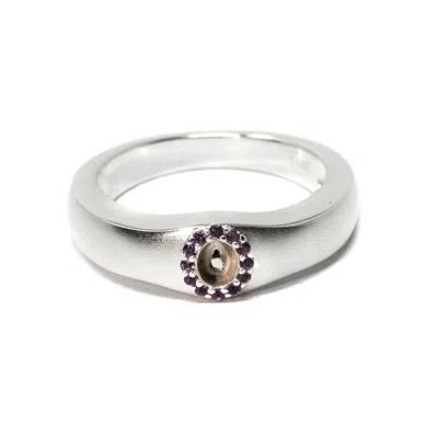 Nasi Silver Women's Rebirth Ring- Amethyst- Silver In Metallic