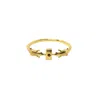 Nasi Silver Women's Green Dainty Crocs Gold Ring- Chrome Diopside & Black Spinel In Gold