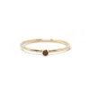 Nasi Silver Women's Red Slim Gold Single Stone Ring- Garnet In Gold