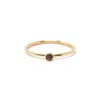 Nasi Silver Women's Slim Gold Single Stone Ring- Pink Tourmaline In Gold