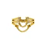 Nasi Silver Women's Yellow Farzana Triple Chain Ring- White Topaz- Opal- Citrine- Gold In Gold