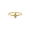 Nasi Silver Women's Yellow / Orange Pear Atarah Ring- Citrine & White Topaz, Gold