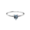 Nasi Silver Women's Yours Heart Ring- Blue Topaz- Silver In Metallic