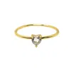 Nasi Silver Women's Yours Heart Ring- White Topaz- Gold In Gold