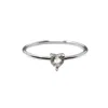 Nasi Silver Women's Yours Heart Ring- White Topaz- Silver In Metallic