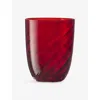 Nason Moretti Red Optic Twisted Idra Water Glass