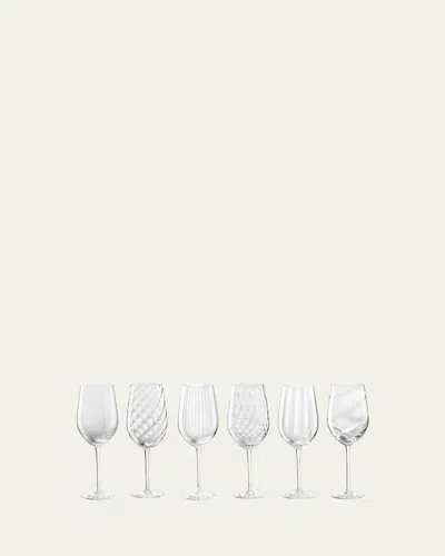 Nason Moretti Tolomeo Assorted White Wine Glasses, Set Of 6 In Clear