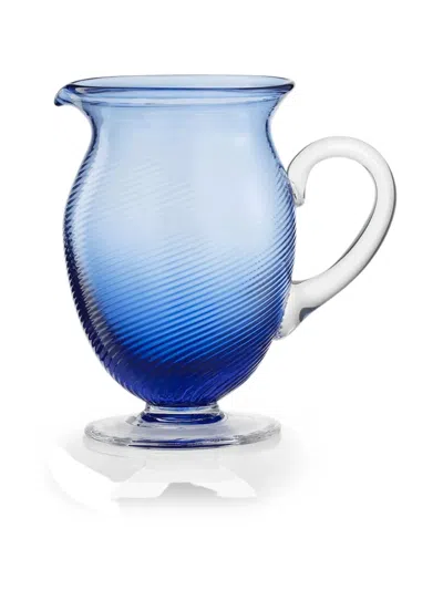 Nasonmoretti 3/62 Ribbed Glass Pitcher In Blue