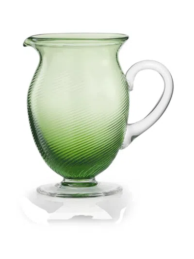 Nasonmoretti 3/62 Spiral-patterned Glass Jug In Green
