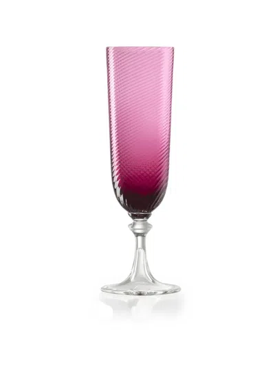 Nasonmoretti 3/67 Swirl-textured Champagne Flutes In Pink