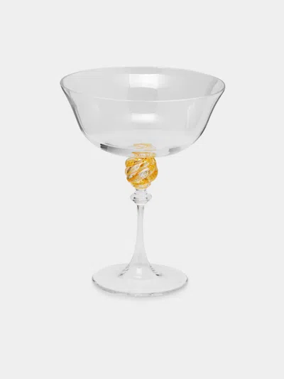 Nasonmoretti A/81 Hand-blown Murano Glass Champagne Coupe  Abask Luxury Gift In Transparent