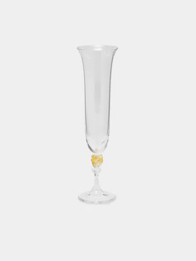 Nasonmoretti A/81 Hand-blown Murano Glass Champagne Flute  Abask Luxury Gift In Transparent